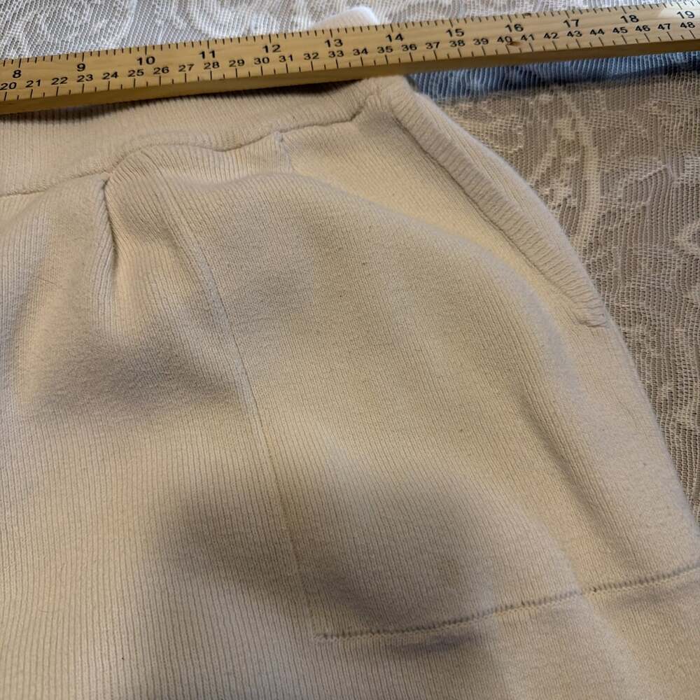 Unisex Oversized Cream Colored Sweatpants Wide Legs Large Pockets, XL 28/23 - Picture 3 of 5